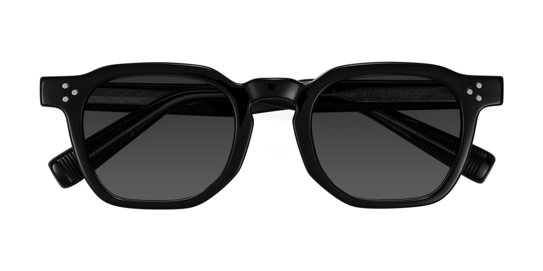 Folded Front of Fingar in Black with Gray Tinted Lenses