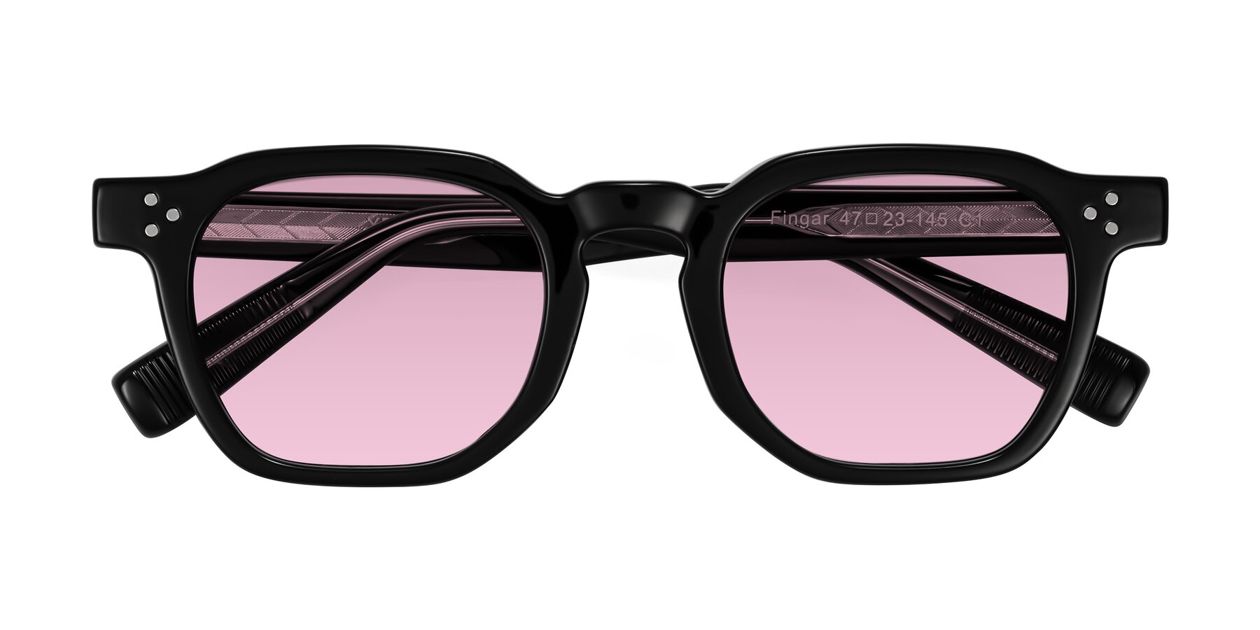 Folded Front of Fingar in Black with Light Wine Tinted Lenses