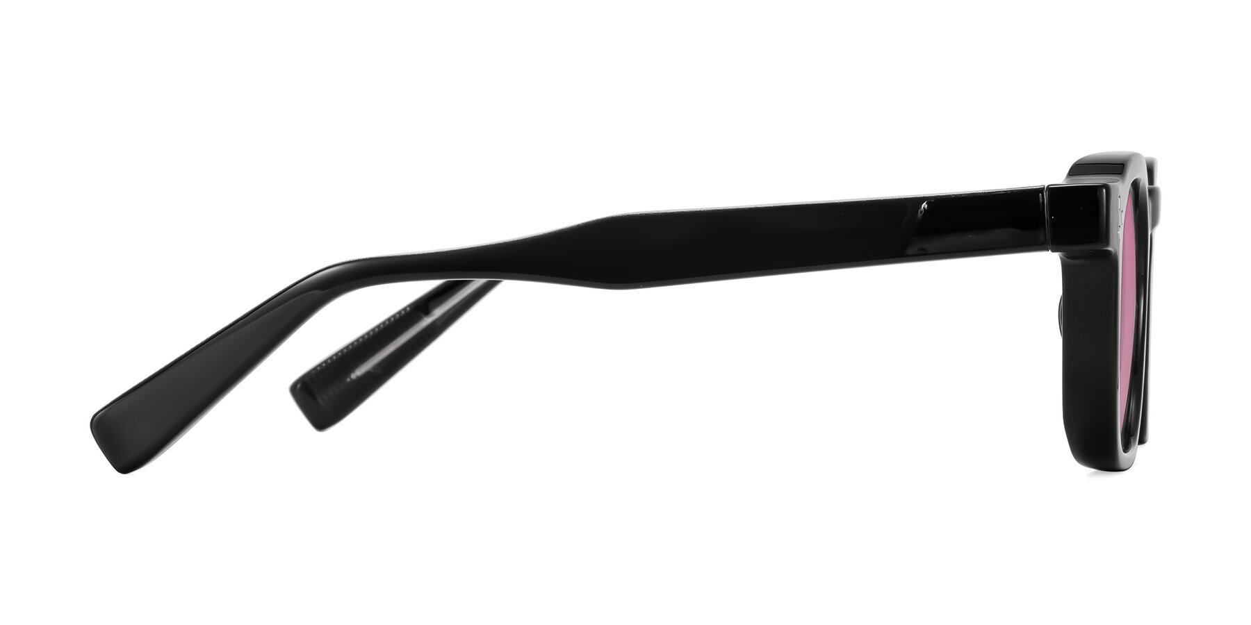 Side of Fingar in Black with Medium Wine Tinted Lenses