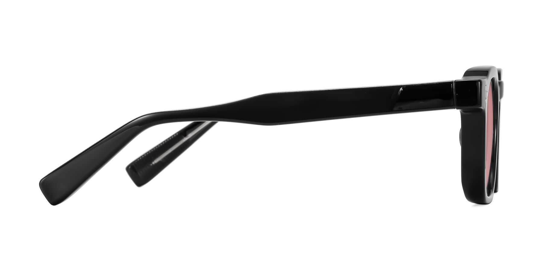 Side of Fingar in Black with Medium Garnet Tinted Lenses