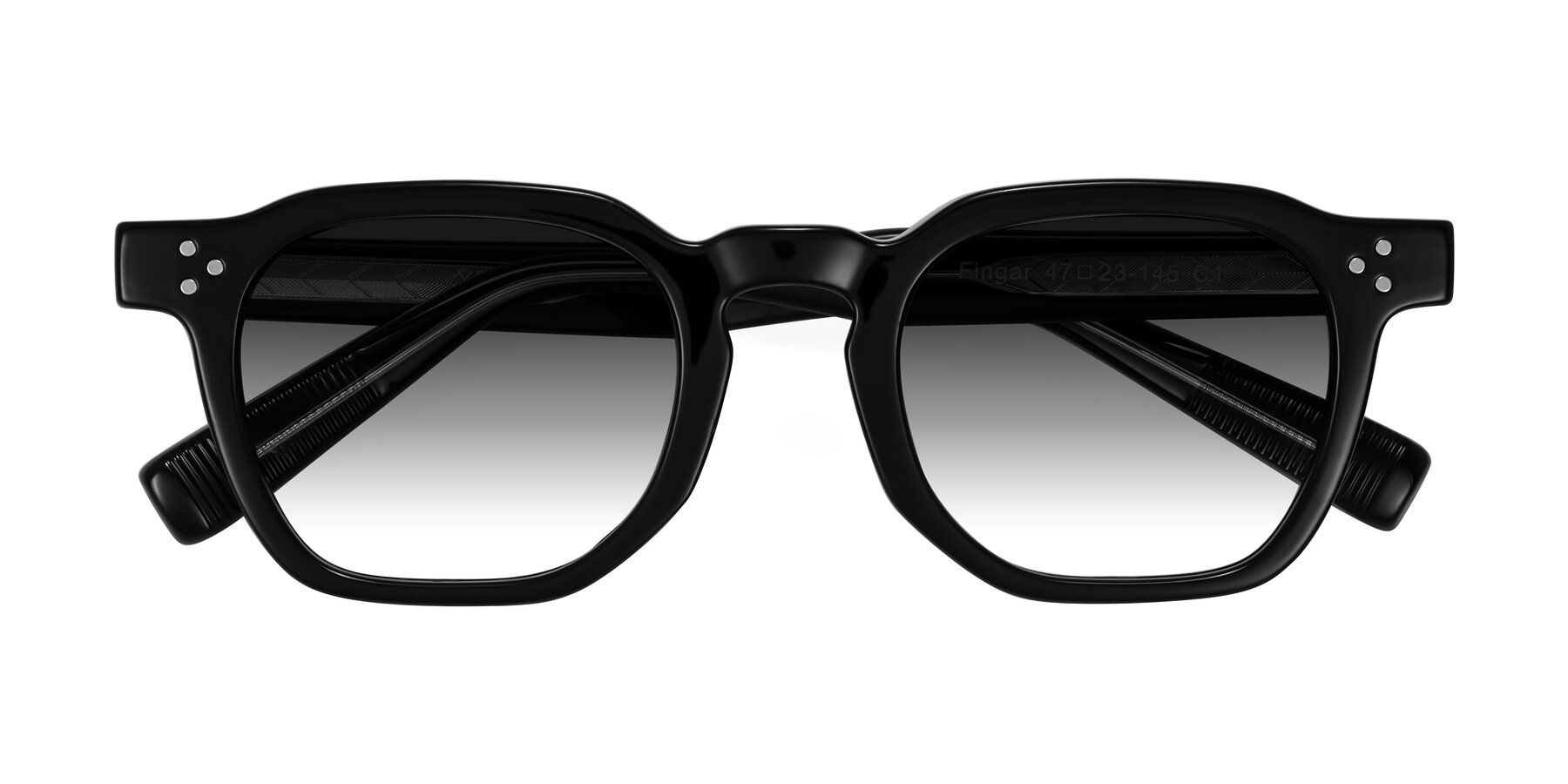 Folded Front of Fingar in Black with Gray Gradient Lenses