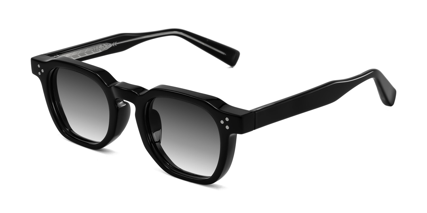 Angle of Fingar in Black with Gray Gradient Lenses