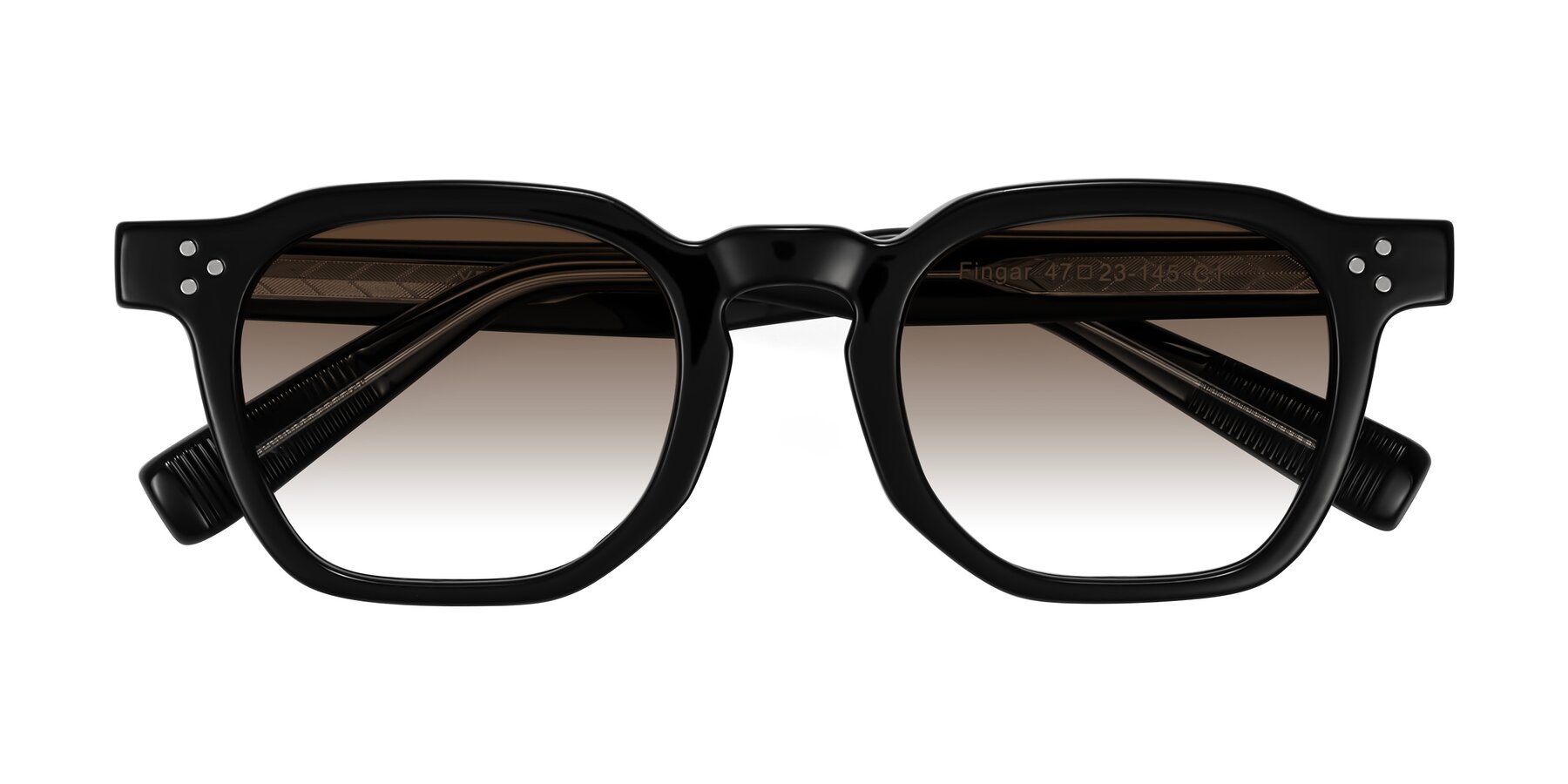 Folded Front of Fingar in Black with Brown Gradient Lenses