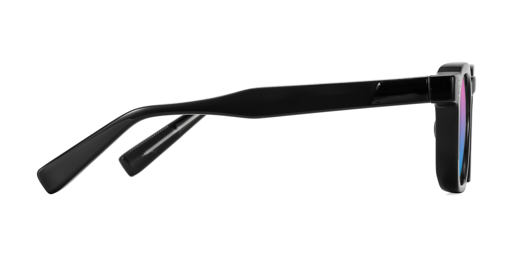 Side of Fingar in Black with Pink / Blue Gradient Lenses
