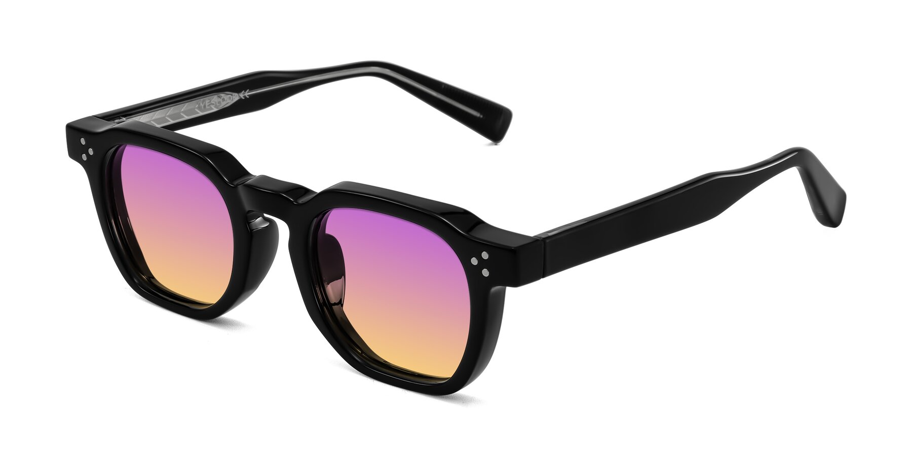 Angle of Fingar in Black with Purple / Yellow Gradient Lenses