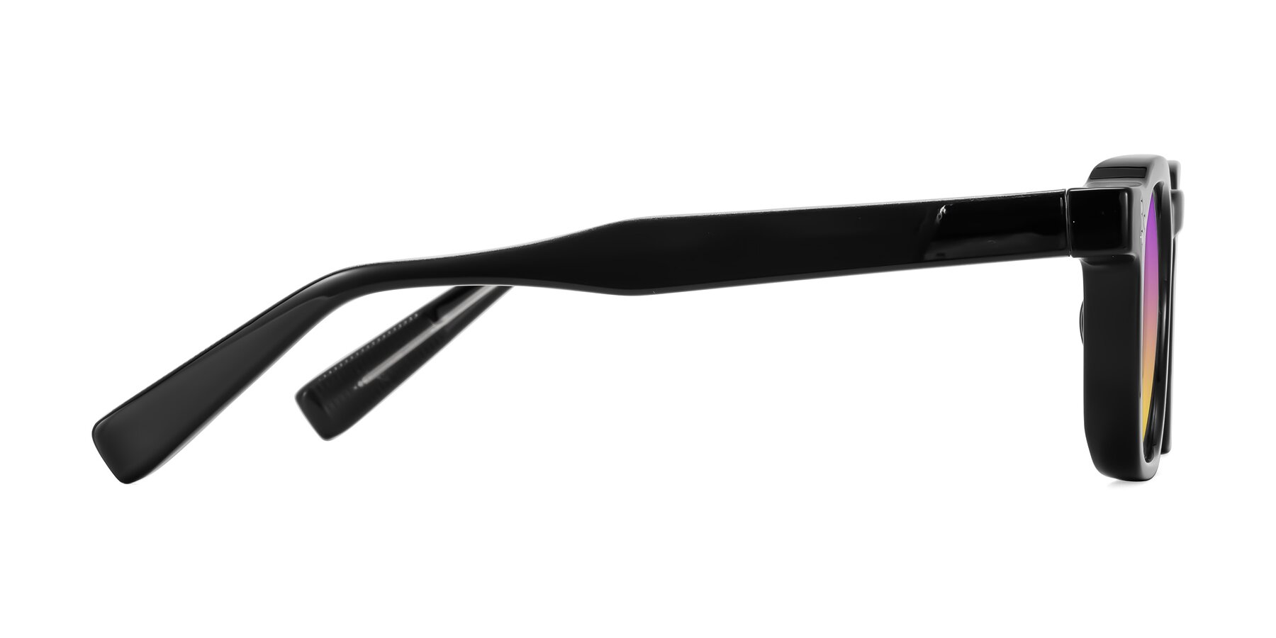 Side of Fingar in Black with Purple / Yellow Gradient Lenses