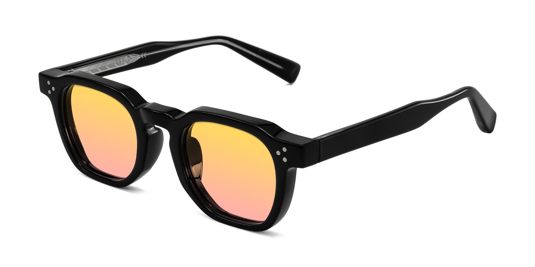 Angle of Fingar in Black with Yellow / Pink Gradient Lenses