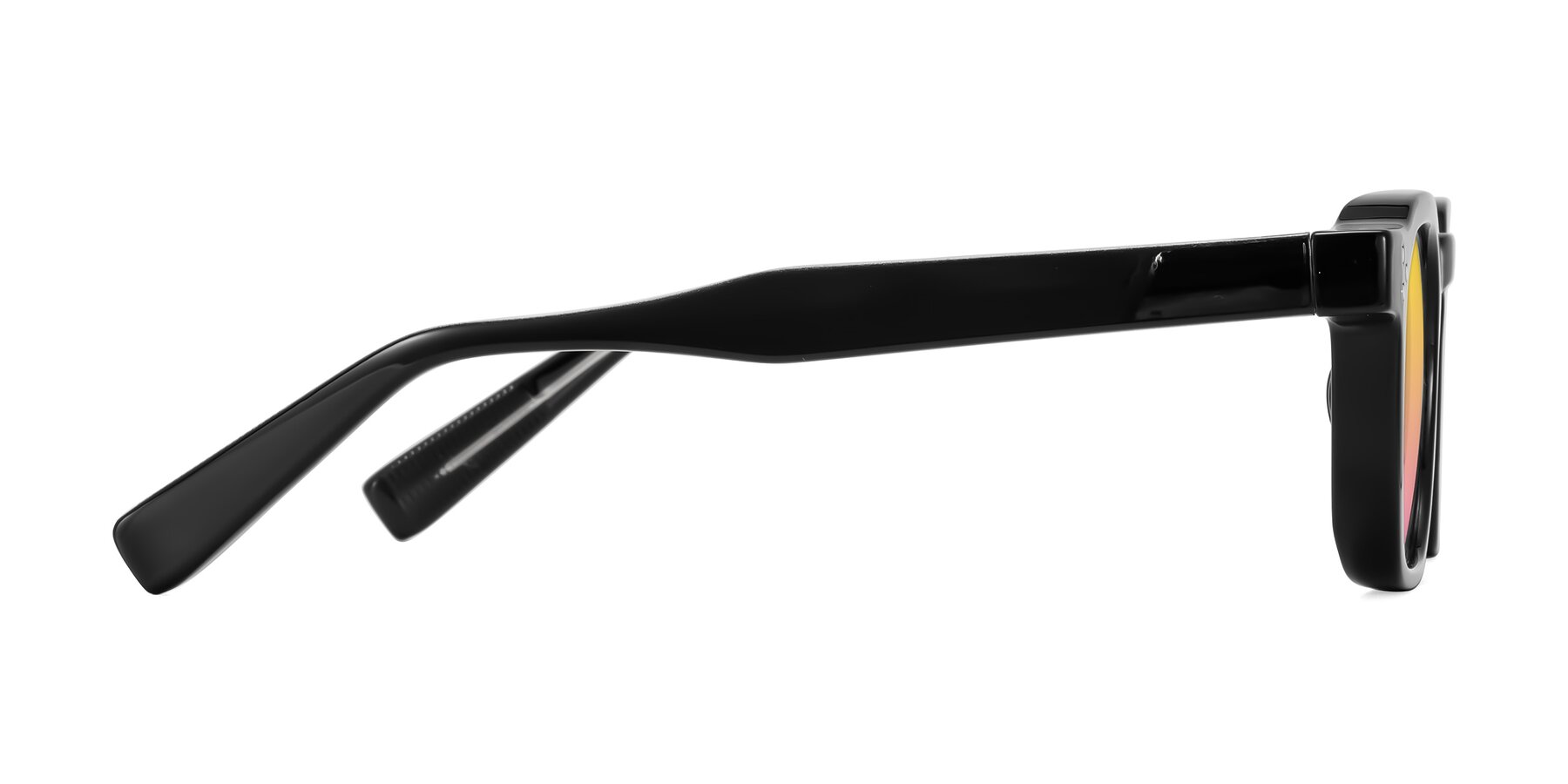 Side of Fingar in Black with Yellow / Pink Gradient Lenses
