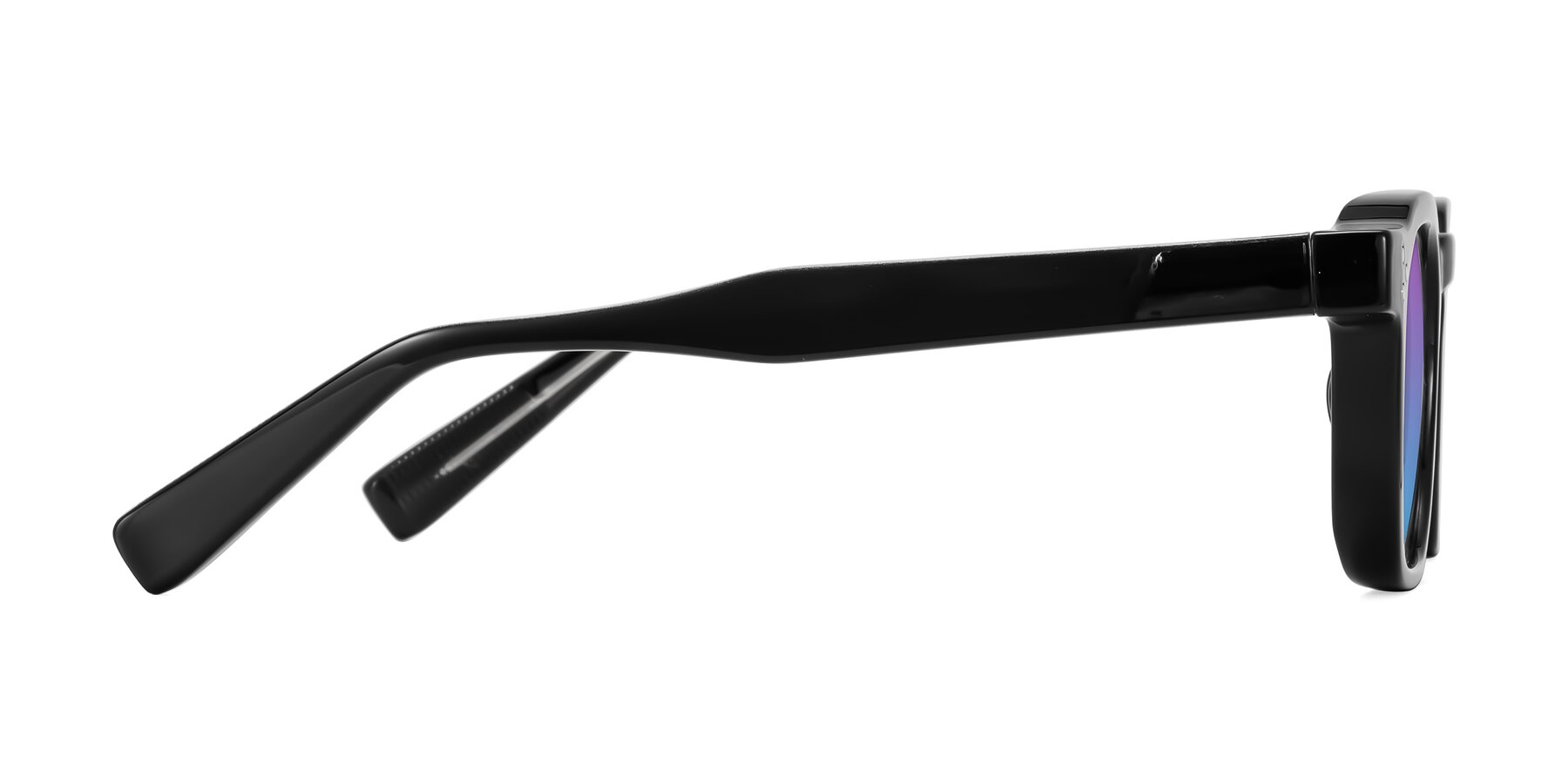 Side of Fingar in Black with Purple / Blue Gradient Lenses