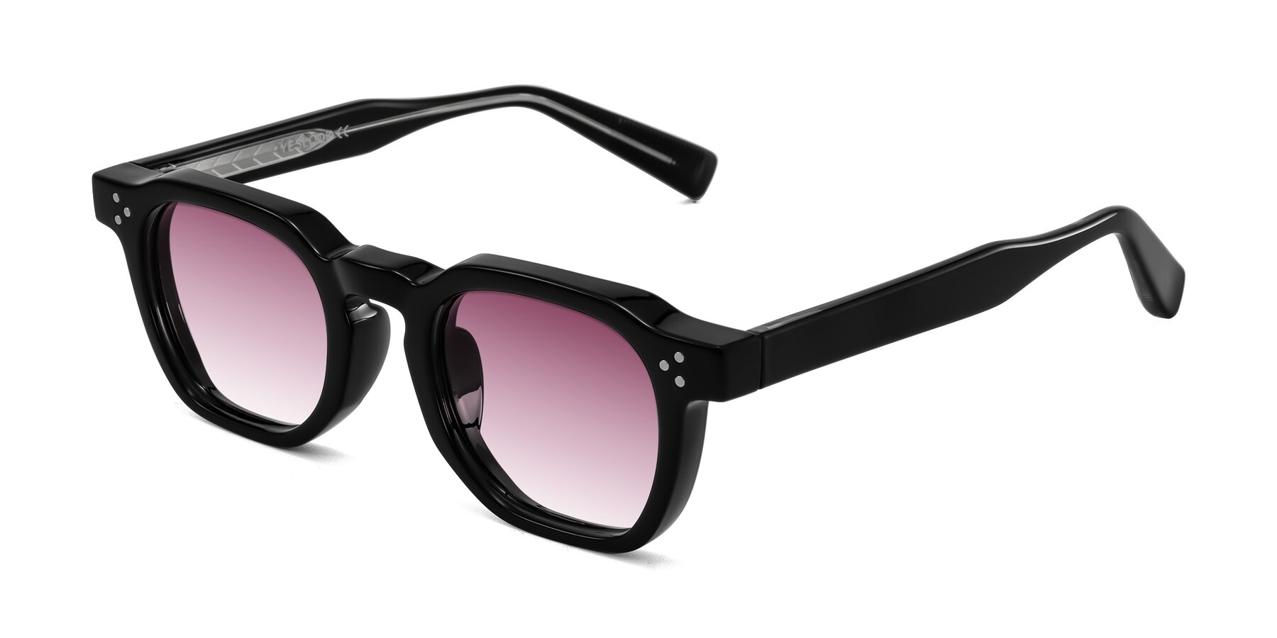 Angle of Fingar in Black with Wine Gradient Lenses