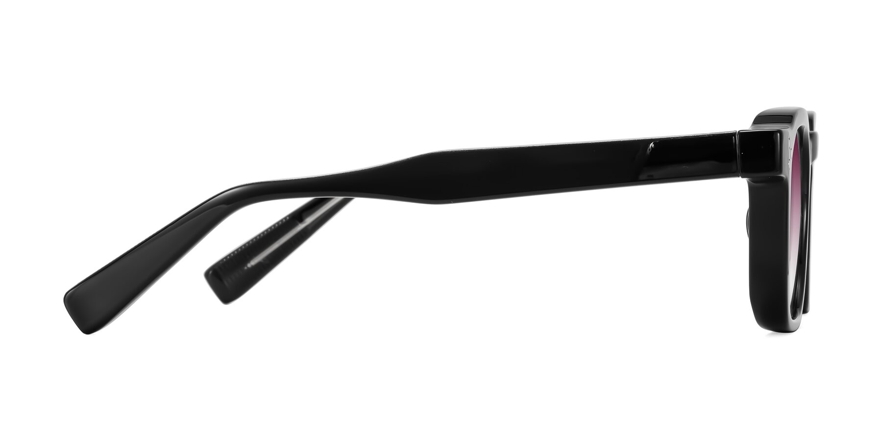 Side of Fingar in Black with Wine Gradient Lenses