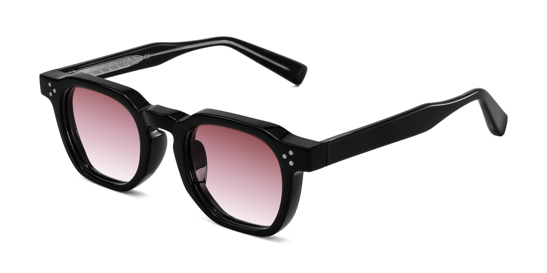 Angle of Fingar in Black with Garnet Gradient Lenses