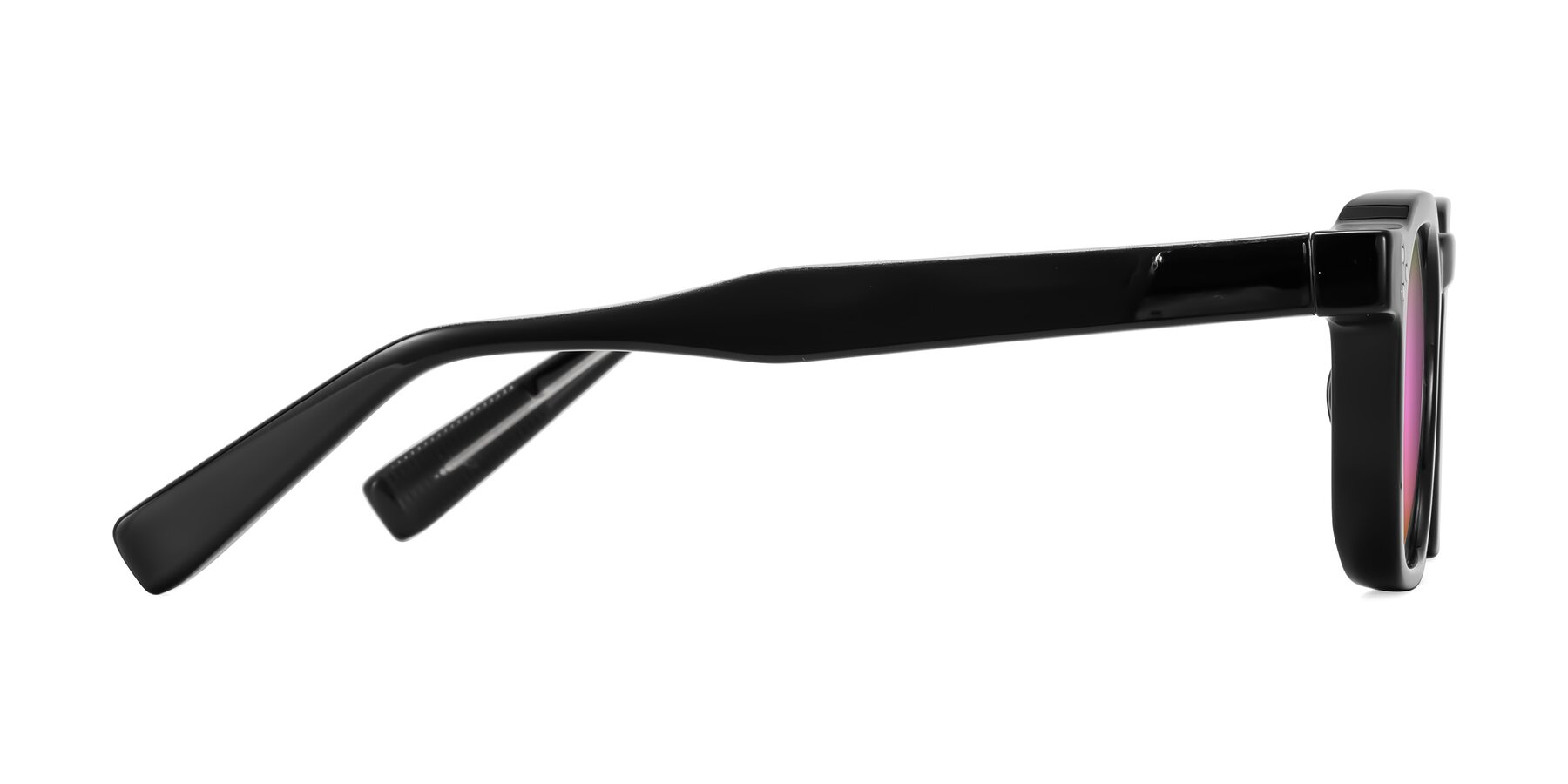 Side of Fingar in Black with Pink Mirrored Lenses