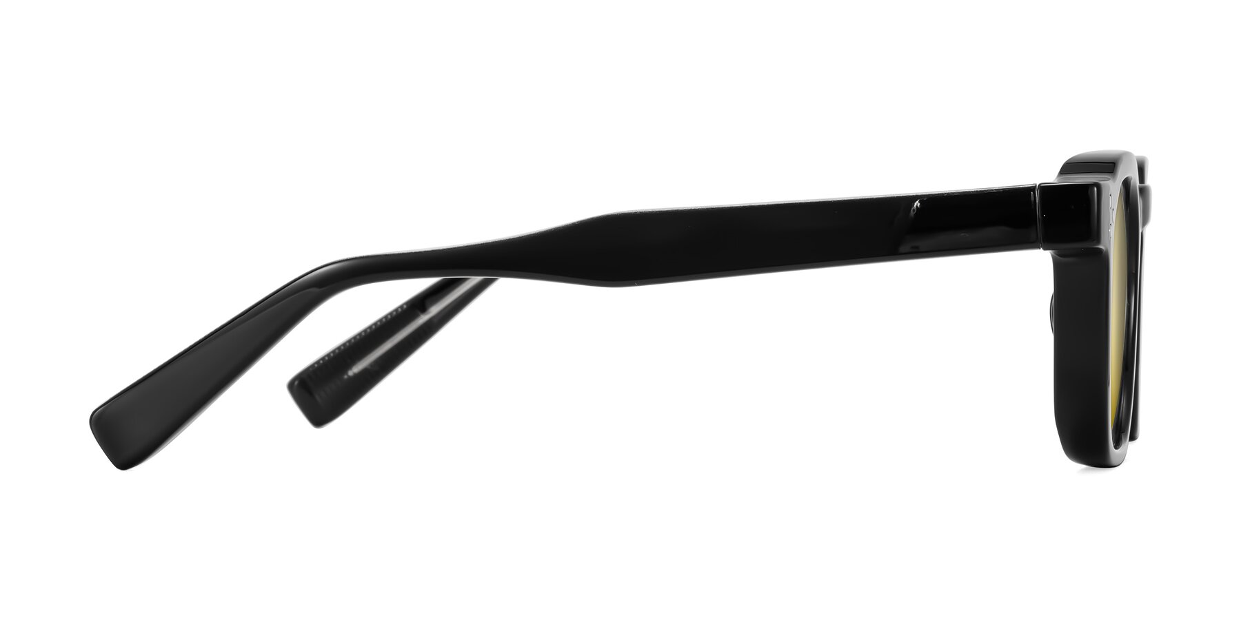 Side of Fingar in Black with Gold Mirrored Lenses