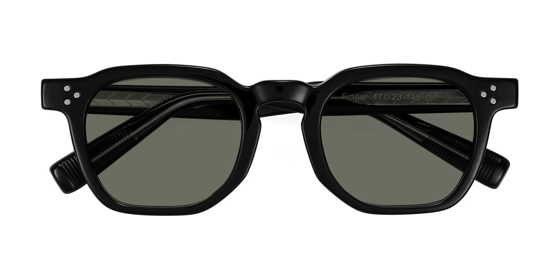 Folded Front of Fingar in Black with Gray Polarized Lenses