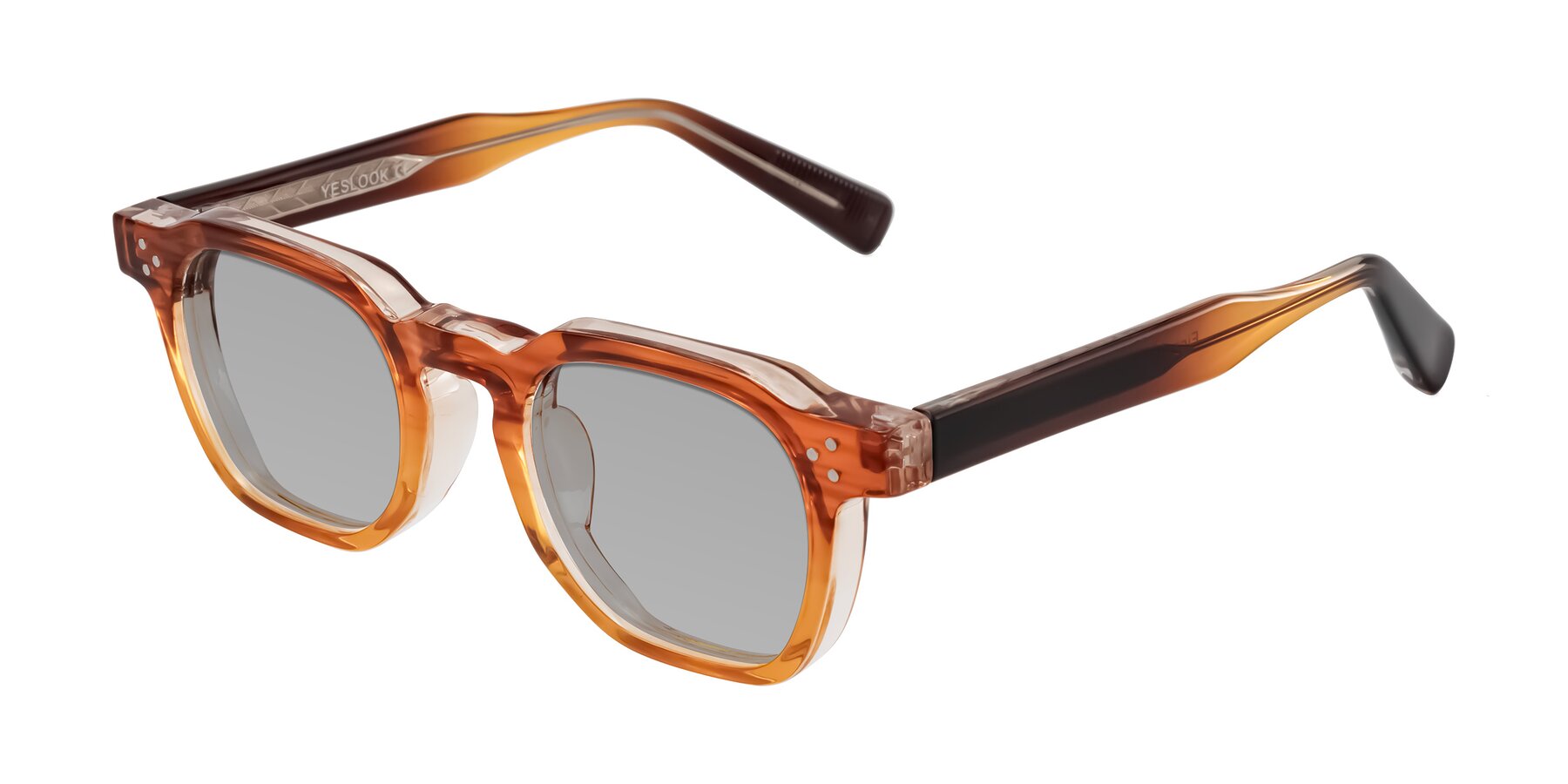 Angle of Fingar in Amber Striped with Light Gray Tinted Lenses