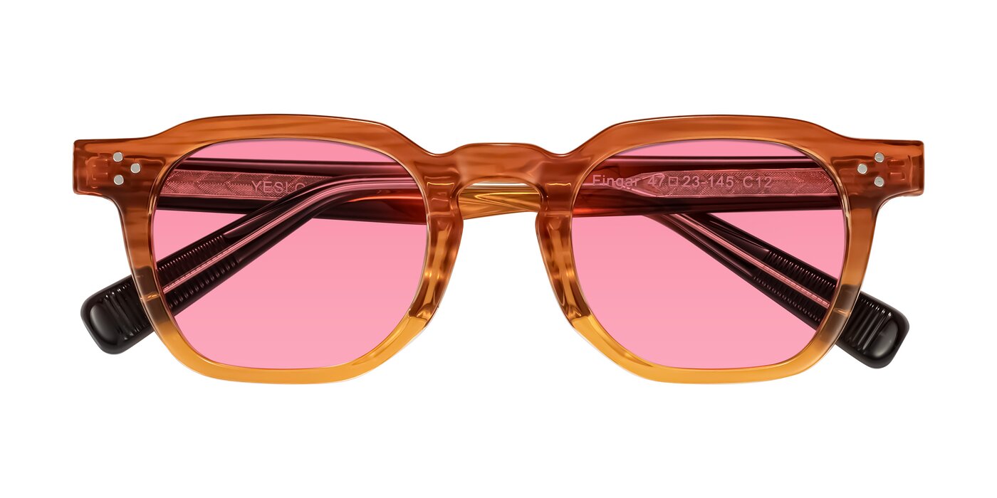 Fingar - Amber Striped Tinted Sunglasses