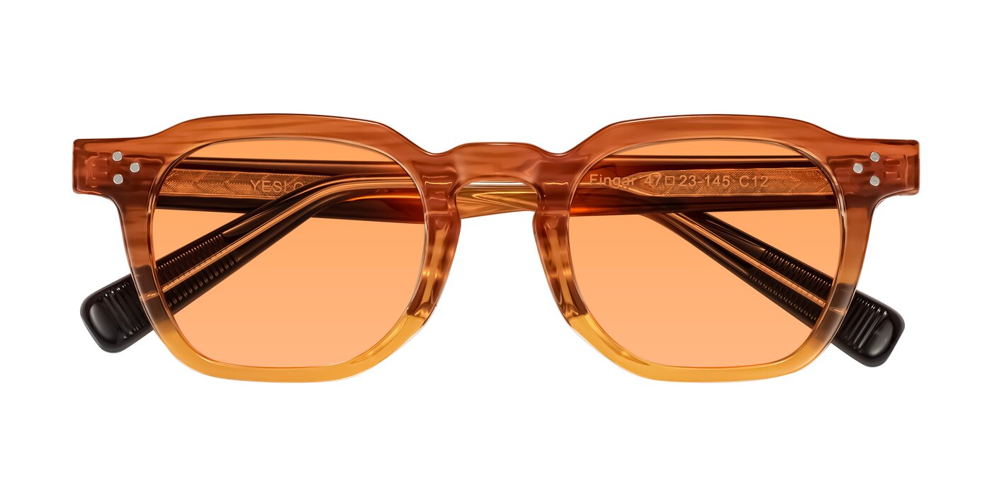 Fingar - Amber Striped Tinted Sunglasses