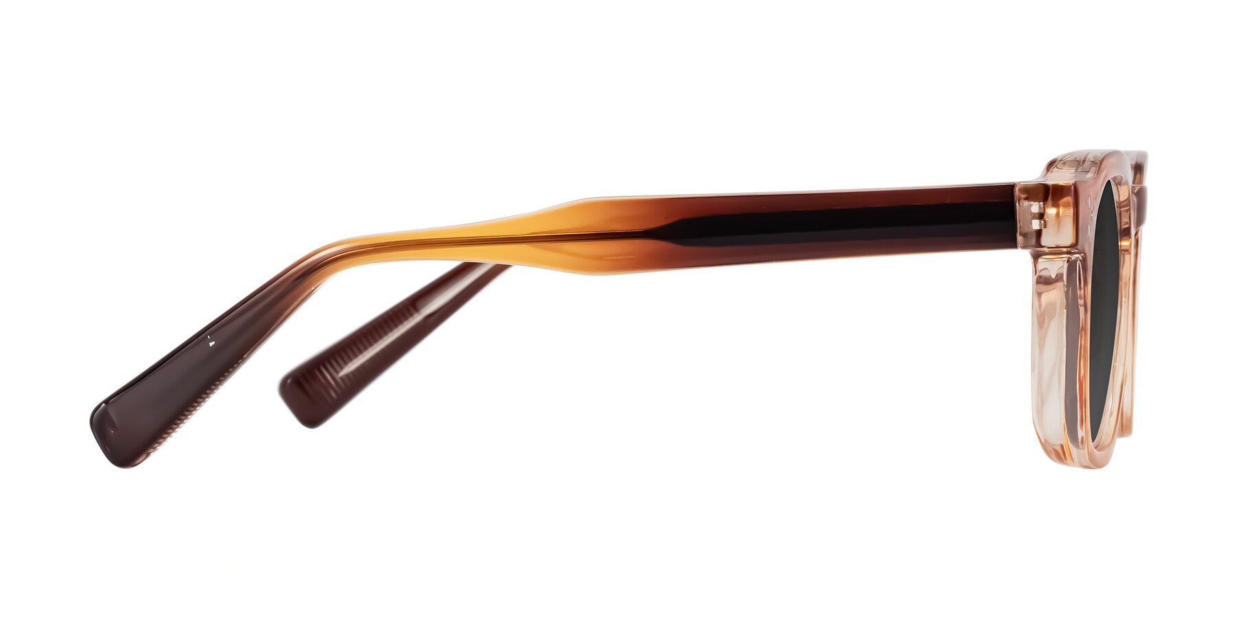 Side of Fingar in Amber Striped with Gray Tinted Lenses