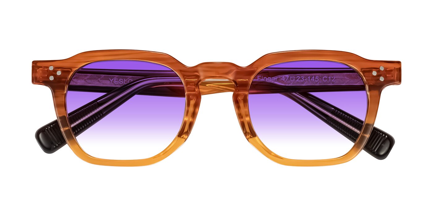 Fingar - Amber Striped Gradient Sunglasses