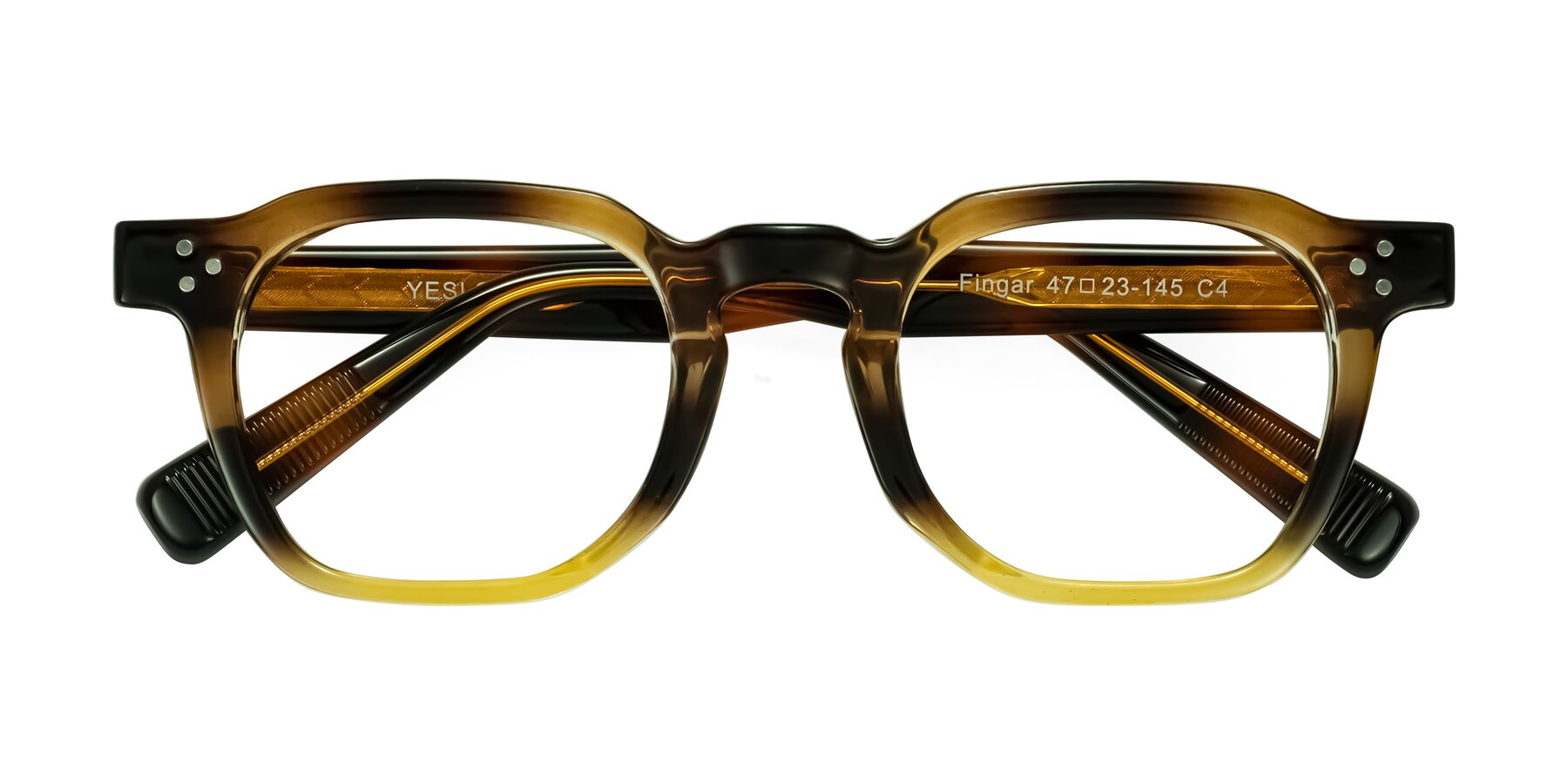 Folded Front of Fingar in Brown Tortoise with Clear Blue Light Blocking Lenses