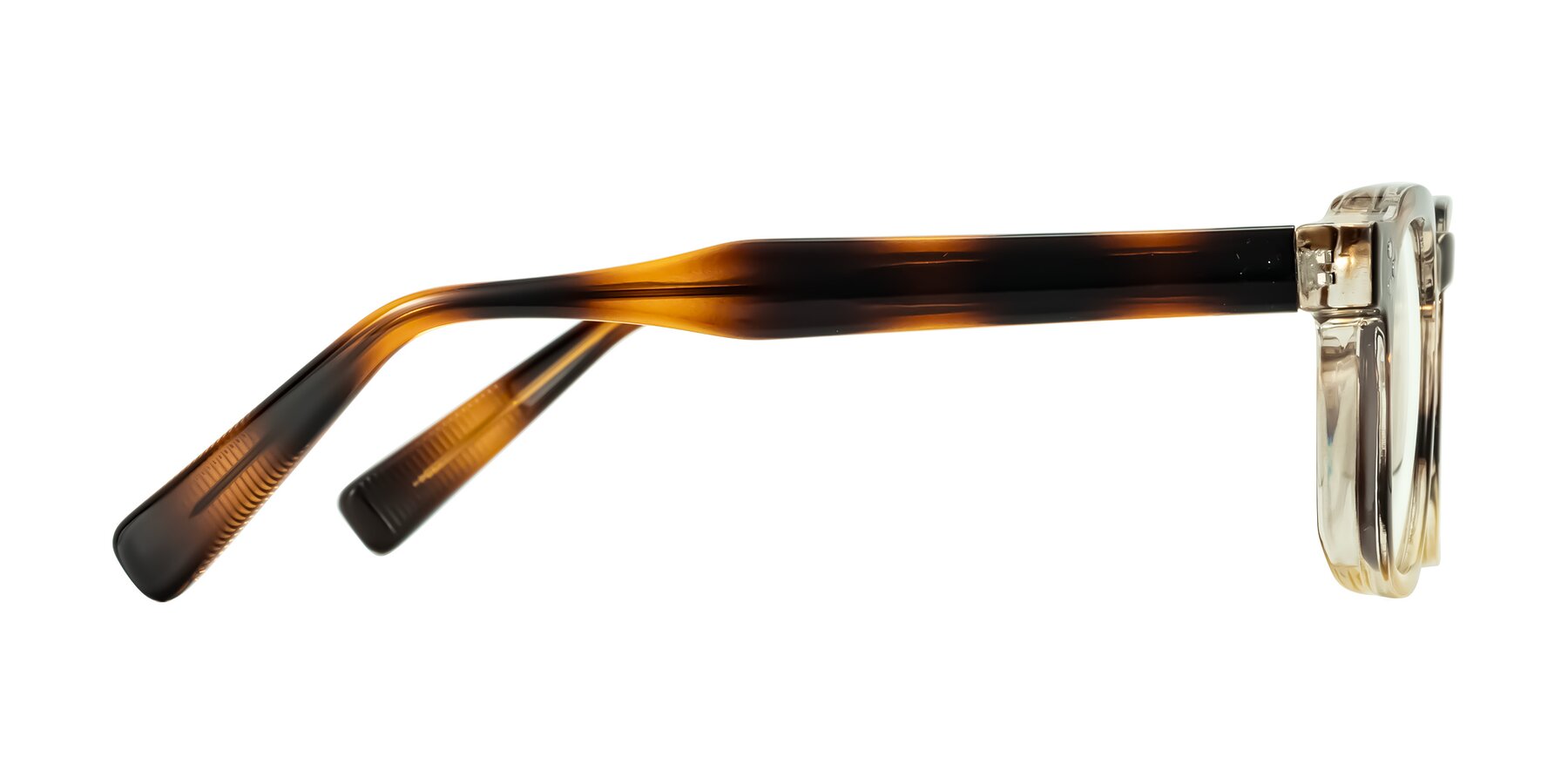 Side of Fingar in Brown Tortoise with Clear Blue Light Blocking Lenses