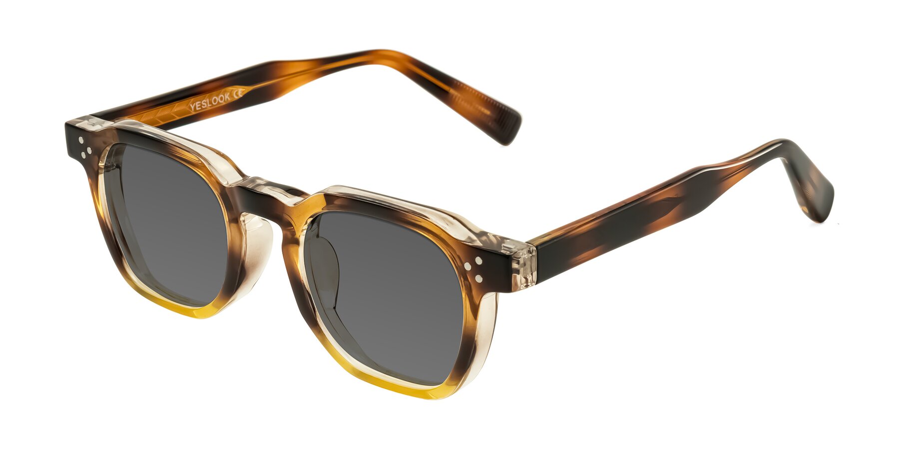 Angle of Fingar in Brown Tortoise with Medium Gray Tinted Lenses