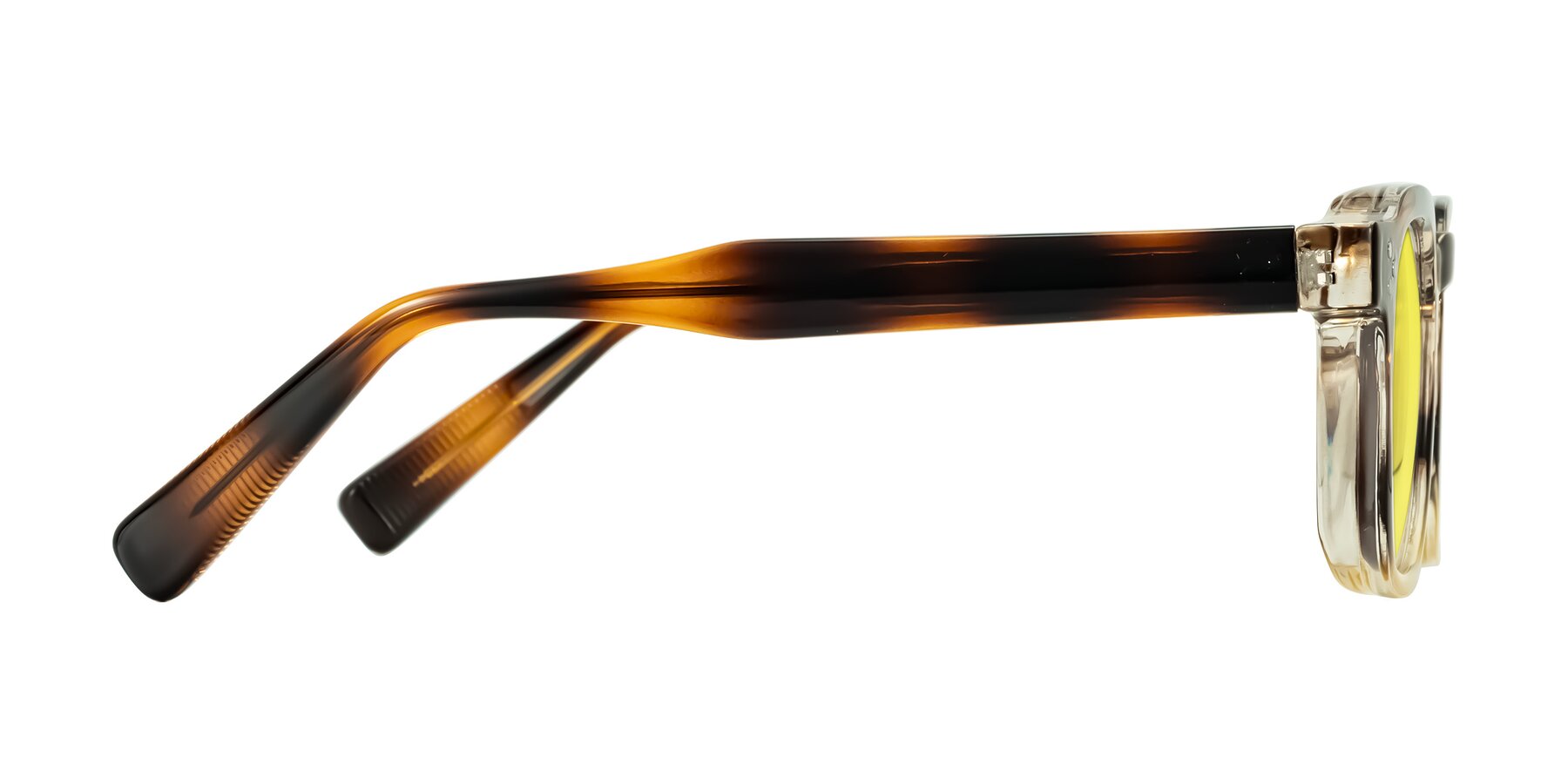 Side of Fingar in Brown Tortoise with Medium Yellow Tinted Lenses