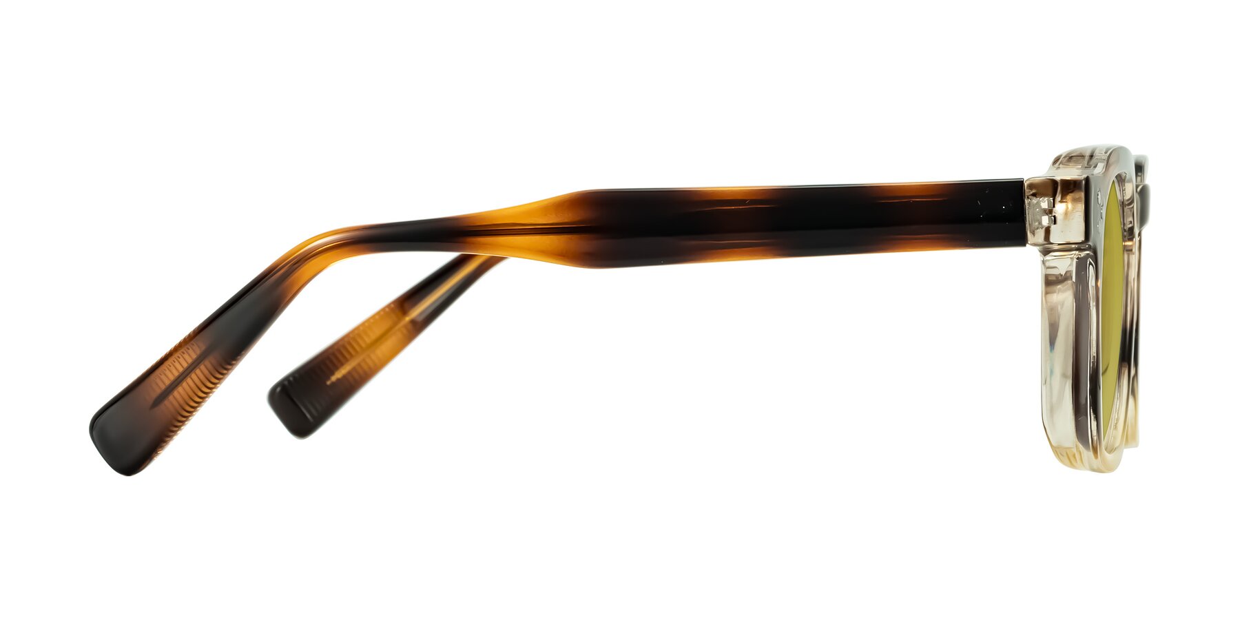 Side of Fingar in Brown Tortoise with Champagne Tinted Lenses