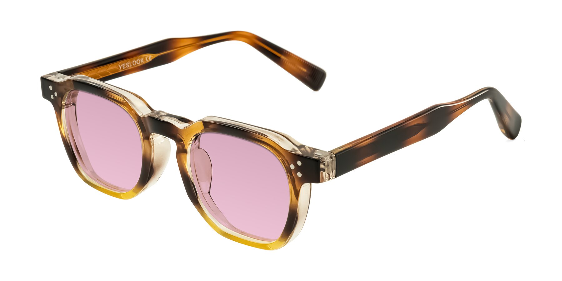 Angle of Fingar in Brown Tortoise with Light Wine Tinted Lenses