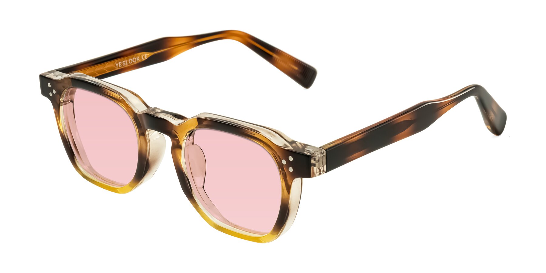 Angle of Fingar in Brown Tortoise with Light Garnet Tinted Lenses