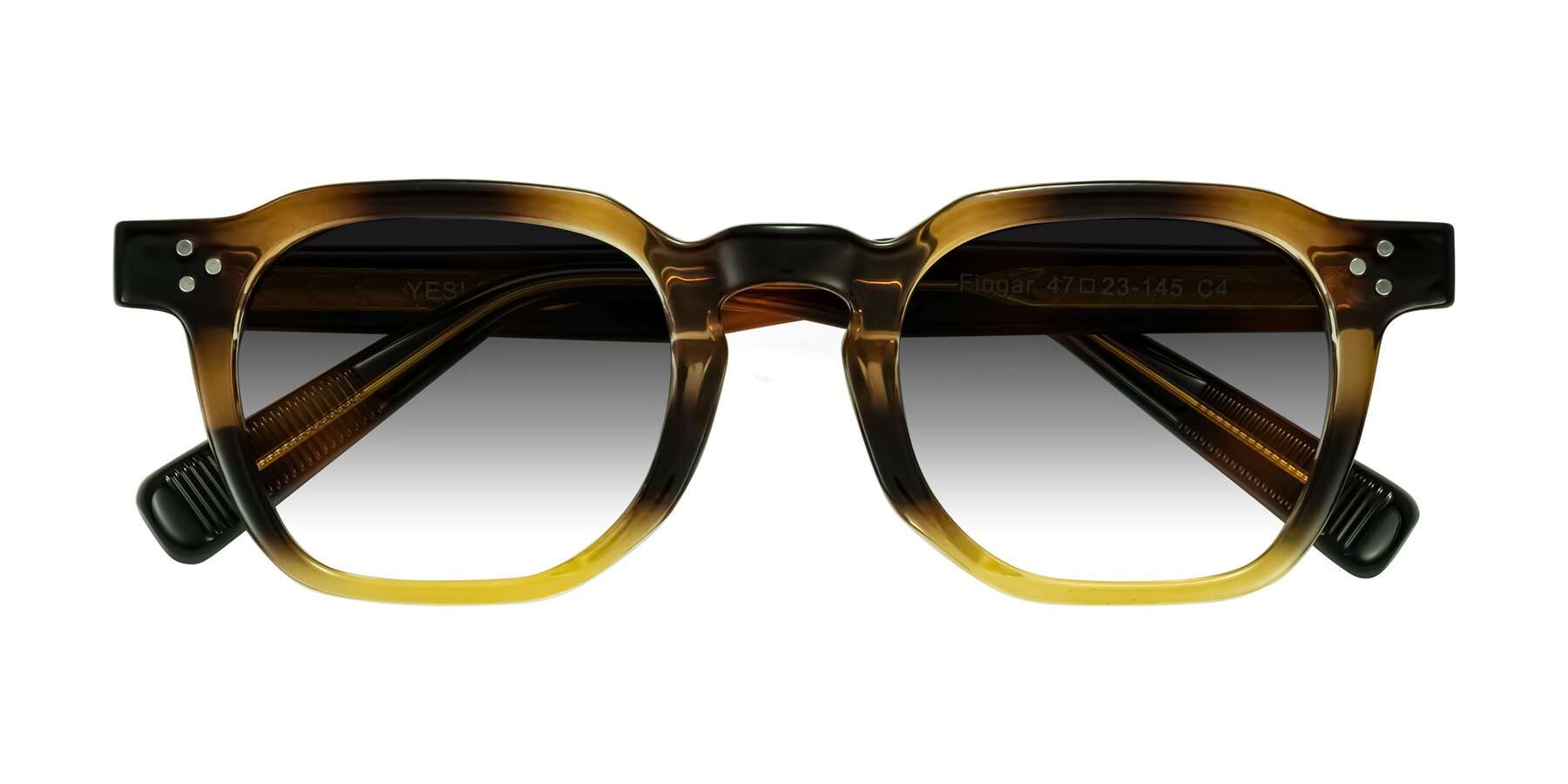 Folded Front of Fingar in Brown Tortoise with Gray Gradient Lenses