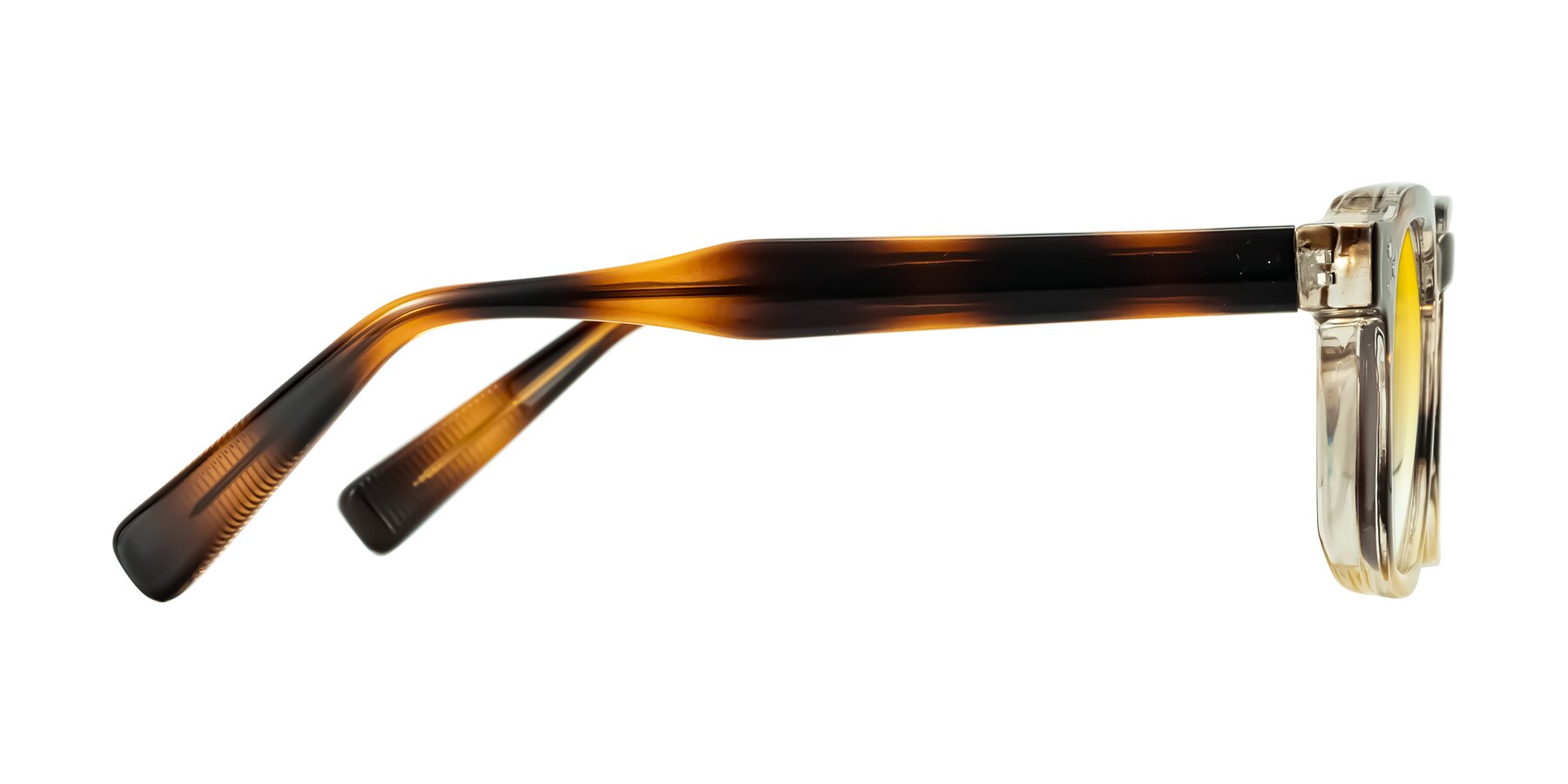 Side of Fingar in Brown Tortoise with Yellow Gradient Lenses