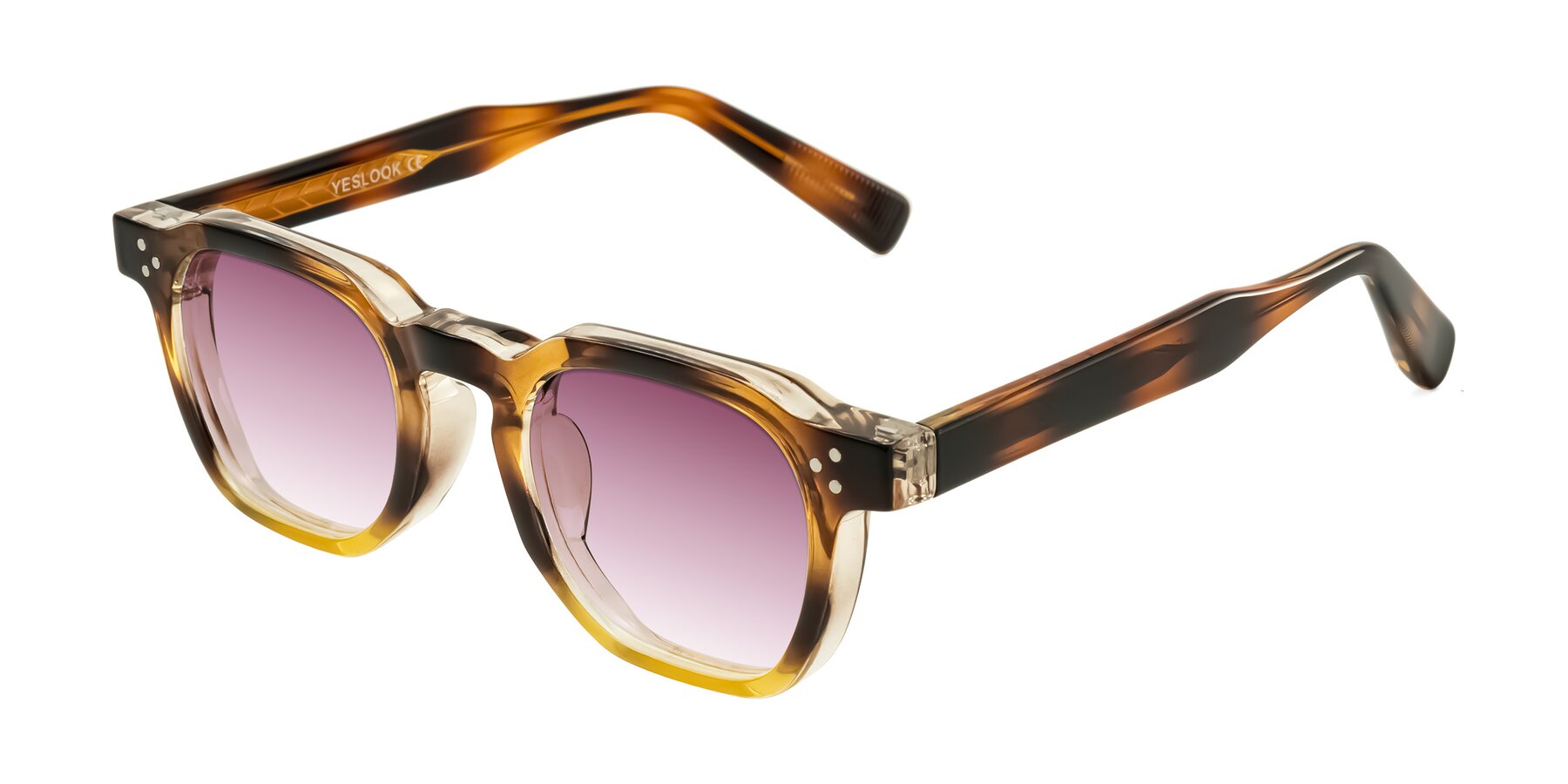 Angle of Fingar in Brown Tortoise with Wine Gradient Lenses