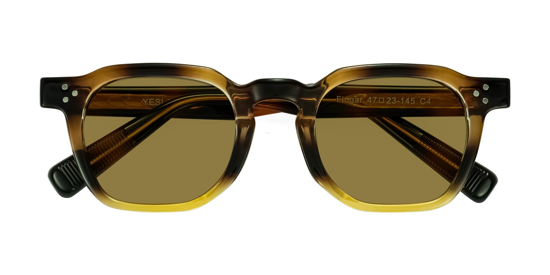 Folded Front of Fingar in Brown Tortoise with Brown Polarized Lenses