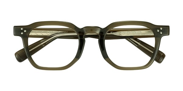 Front of Fingar in Translucent Olive Gray