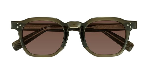 Front of Fingar in Translucent Olive Gray