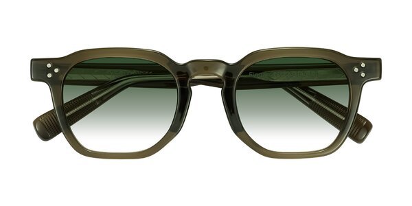 Front of Fingar in Translucent Olive Gray