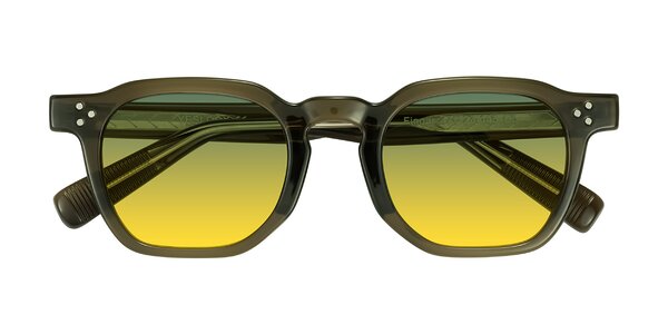 Front of Fingar in Translucent Olive Gray