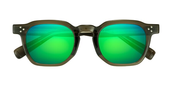 Front of Fingar in Translucent Olive Gray