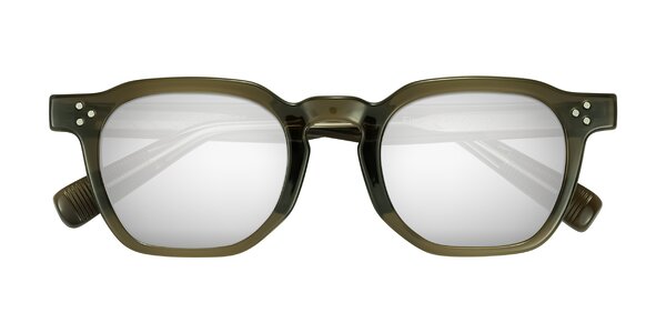 Front of Fingar in Translucent Olive Gray