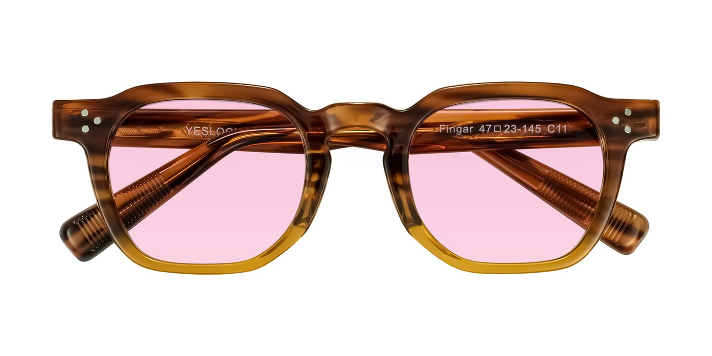 Fingar - Cola Brown Striped Tinted Sunglasses
