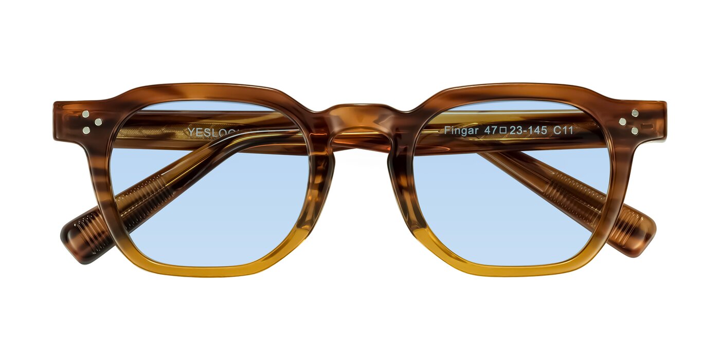 Fingar - Cola Brown Striped Tinted Sunglasses