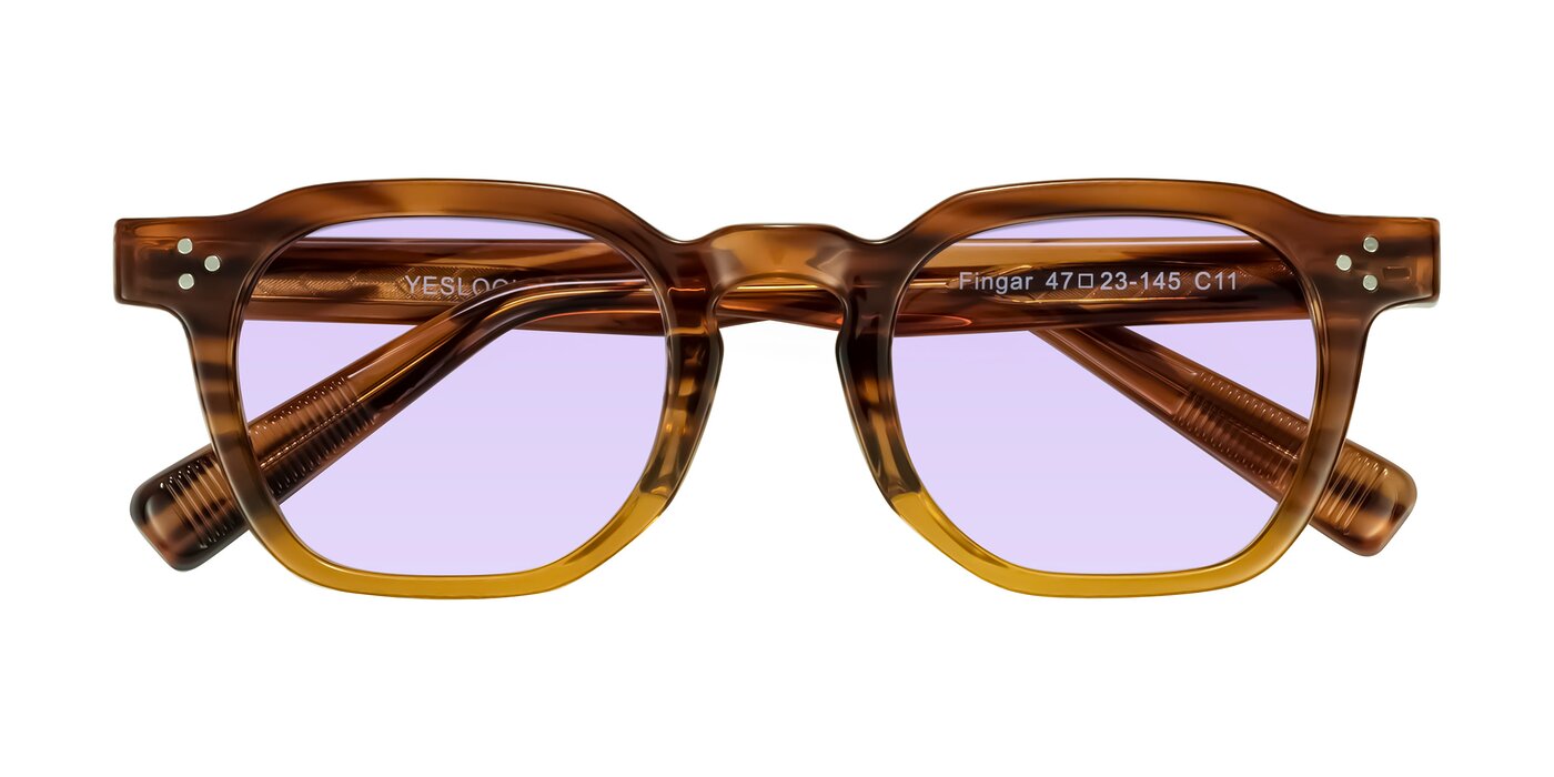 Fingar - Cola Brown Striped Tinted Sunglasses