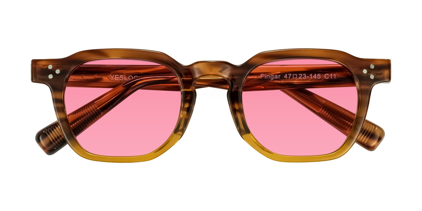 Fingar - Cola Brown Striped Tinted Sunglasses