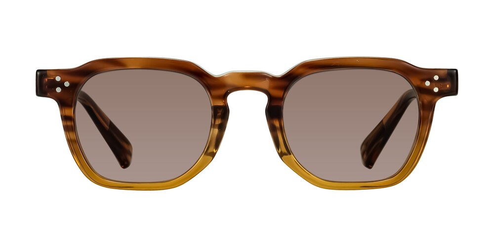 Fingar - Cola Brown Striped Tinted Sunglasses