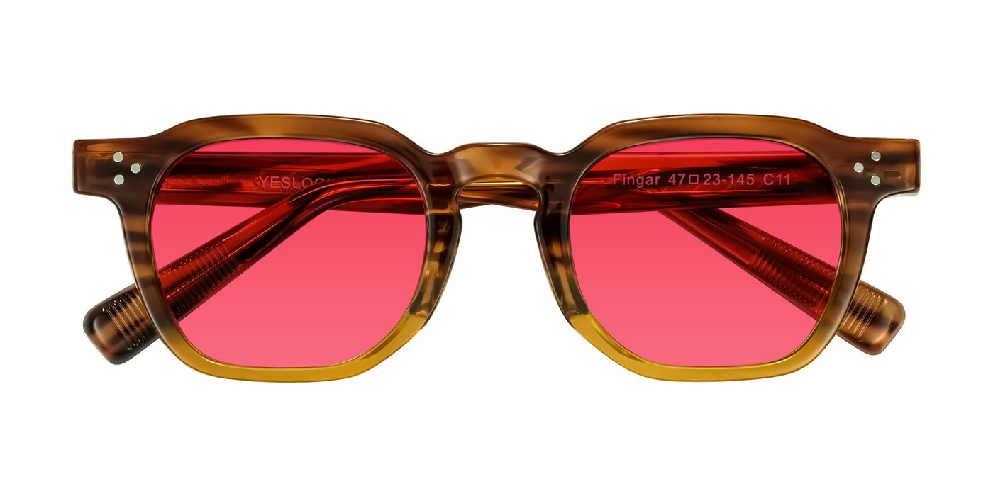 Fingar - Cola Brown Striped Tinted Sunglasses
