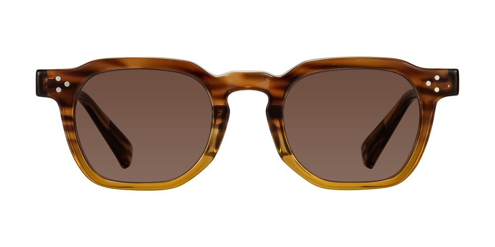 Fingar - Cola Brown Striped Tinted Sunglasses