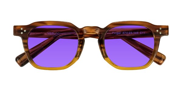 Front of Fingar in Cola Brown Striped