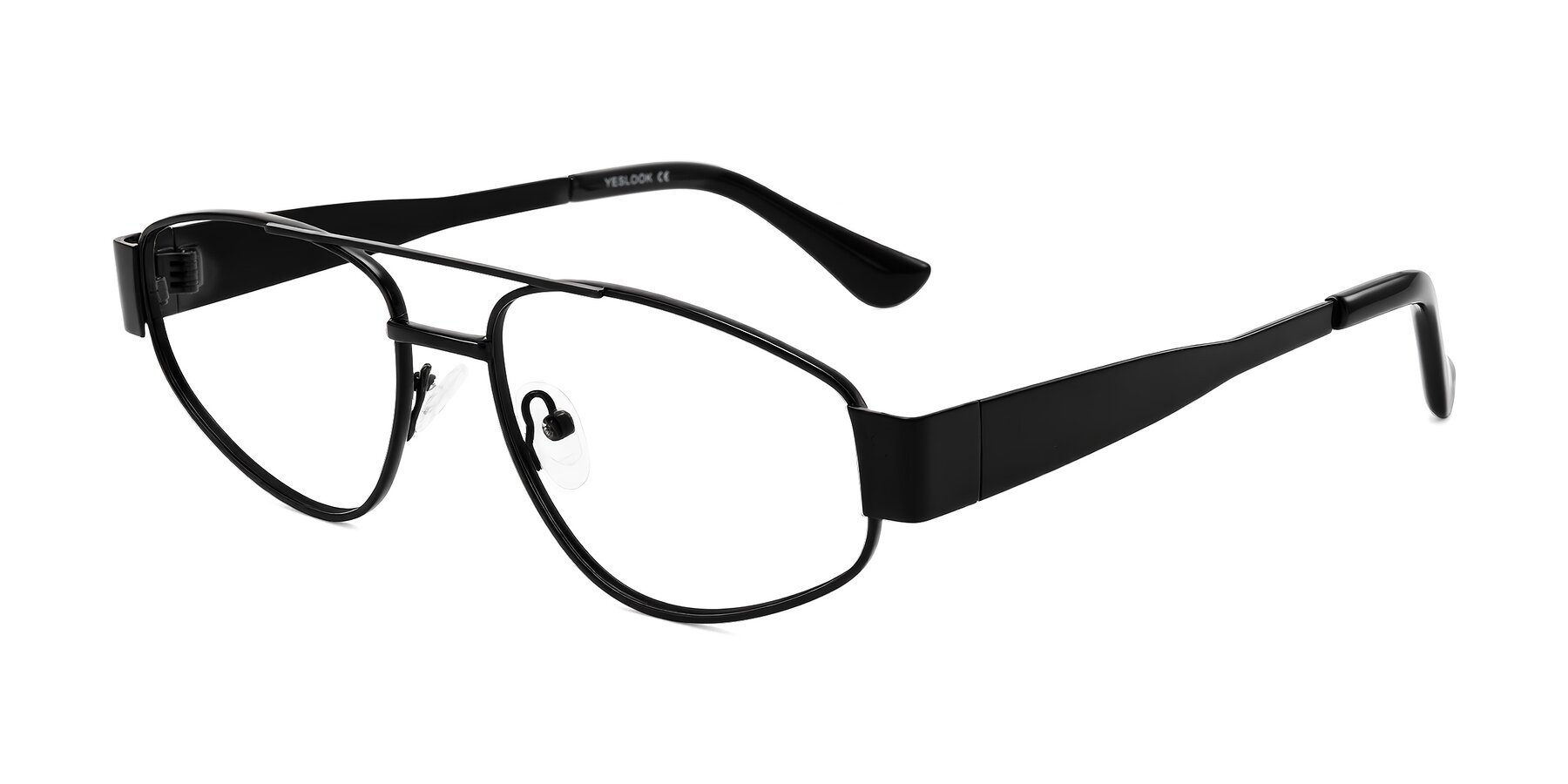 Angle of Runoz in Black with Clear Eyeglass Lenses